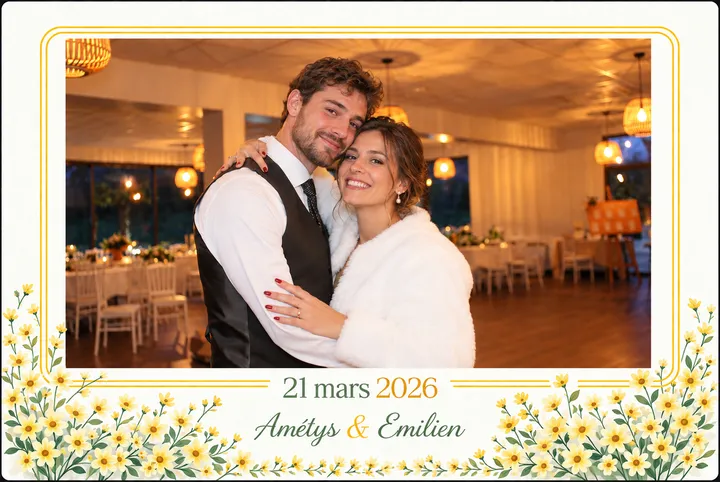Cadre photo personnalisé du photobooth Brooke Events Loc’
