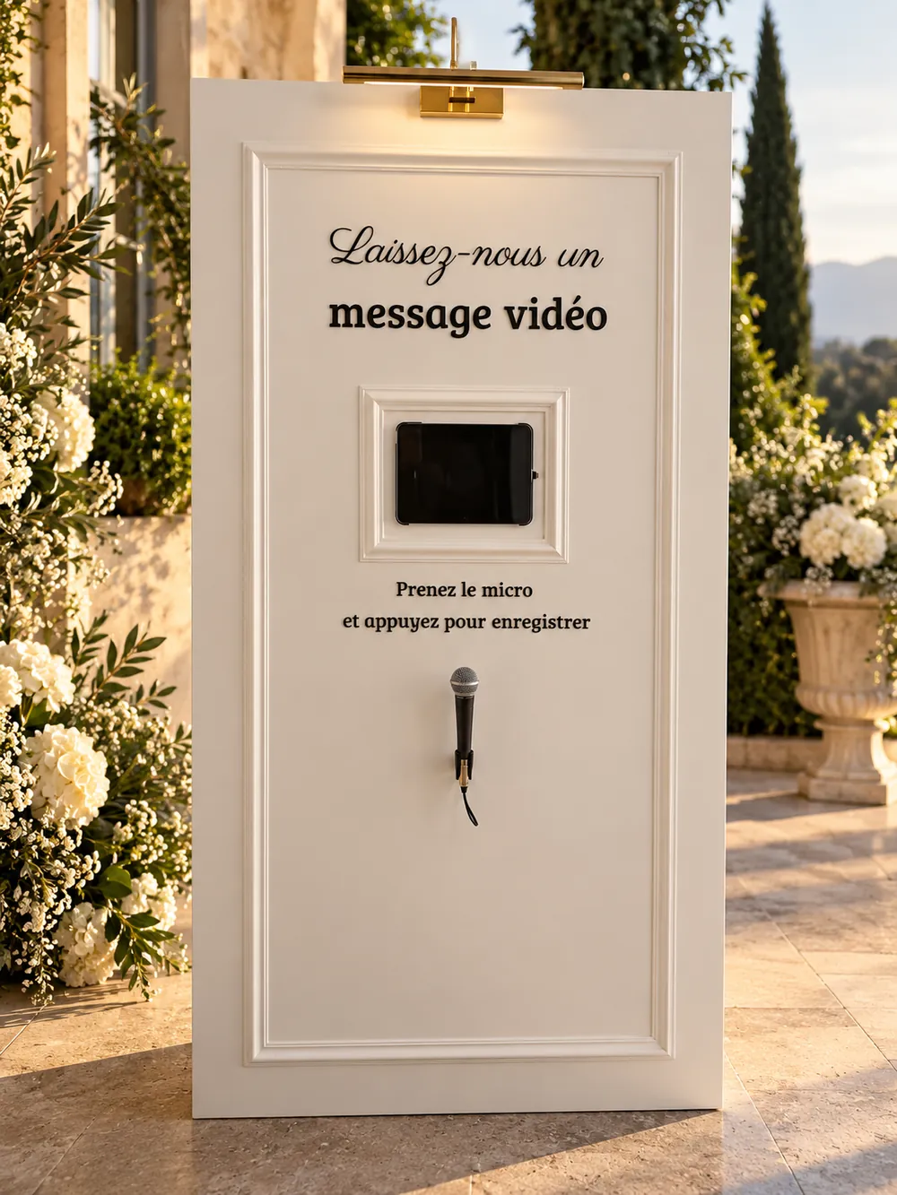 Livre d’or vidéo Events Loc’ installé lors d’un mariage